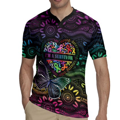 Australia Cancer Survivor Personalised Rugby Jersey I’m A Survivor Ribbon Heart
