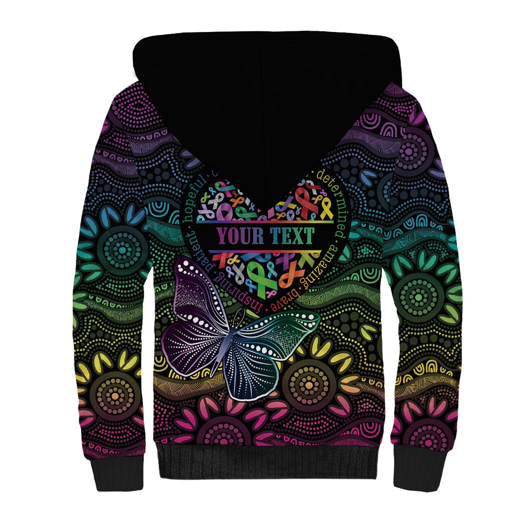 Australia Cancer Survivor Personalised Sherpa Hoodie I’m A Survivor Ribbon Heart