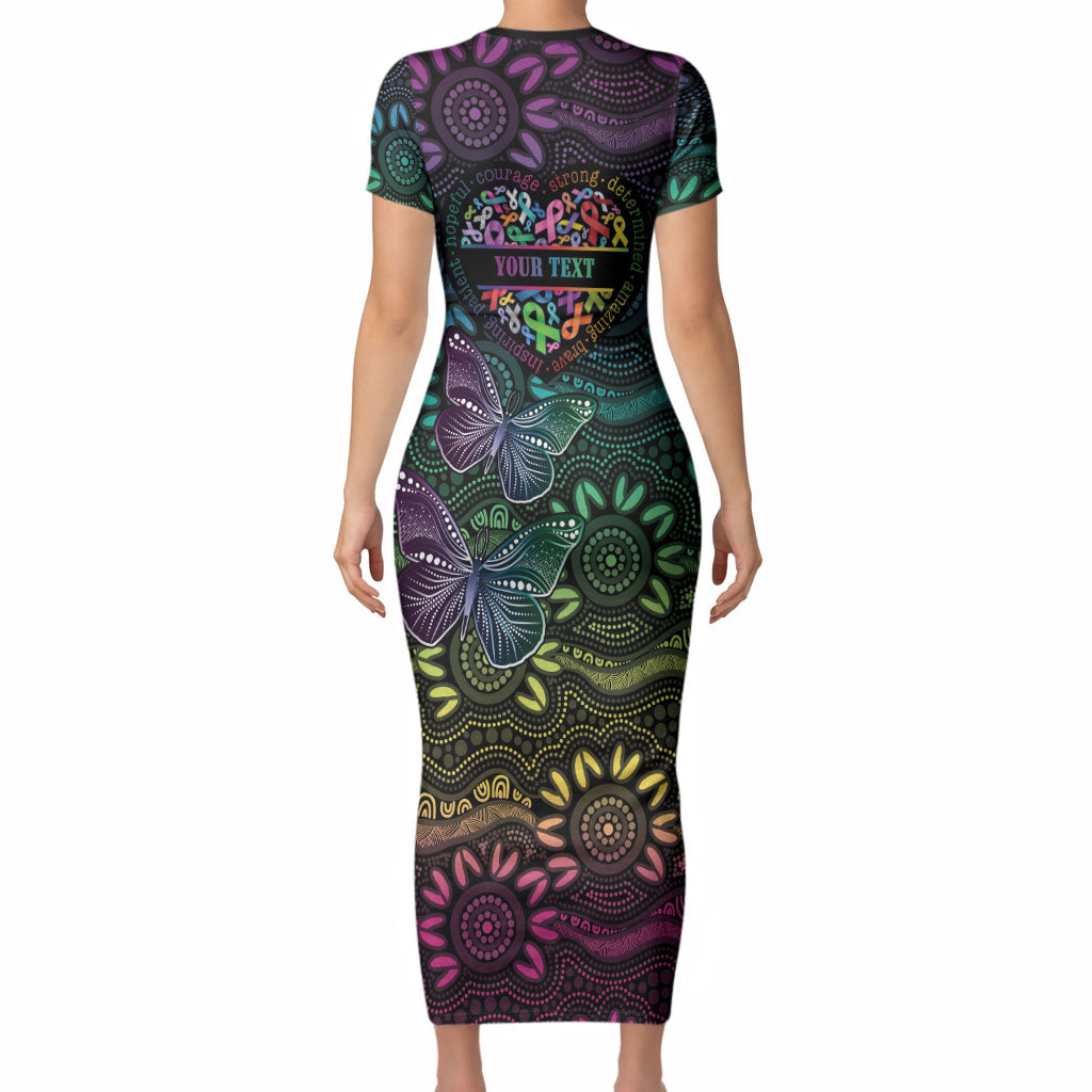 Australia Cancer Survivor Personalised Short Sleeve Bodycon Dress I’m A Survivor Ribbon Heart