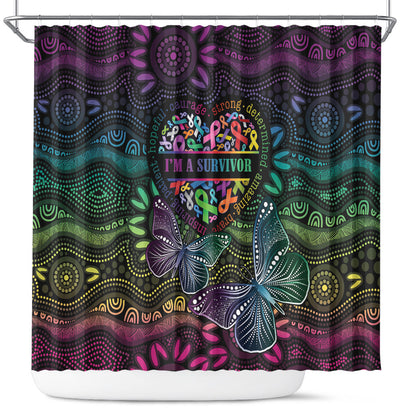 Australia Cancer Survivor Shower Curtain I’m A Survivor Ribbon Heart