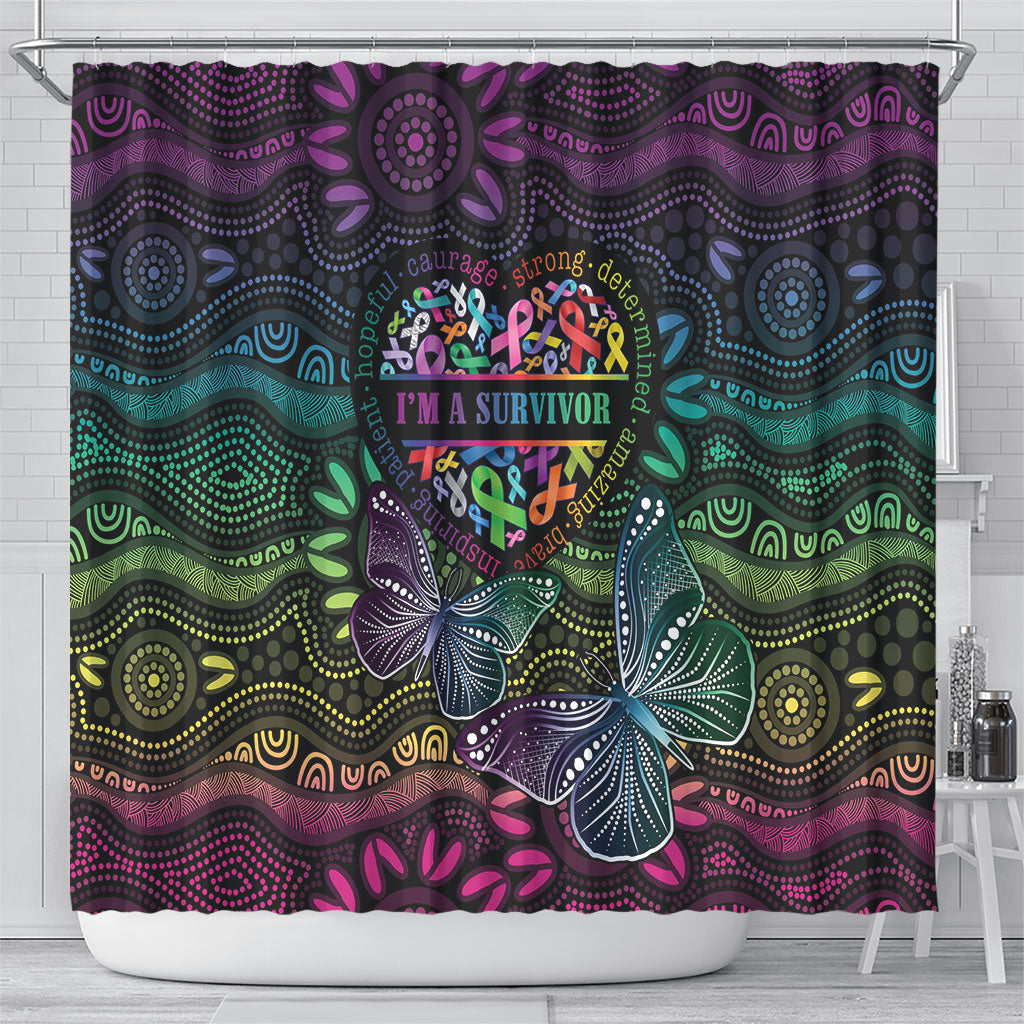 Australia Cancer Survivor Shower Curtain I’m A Survivor Ribbon Heart