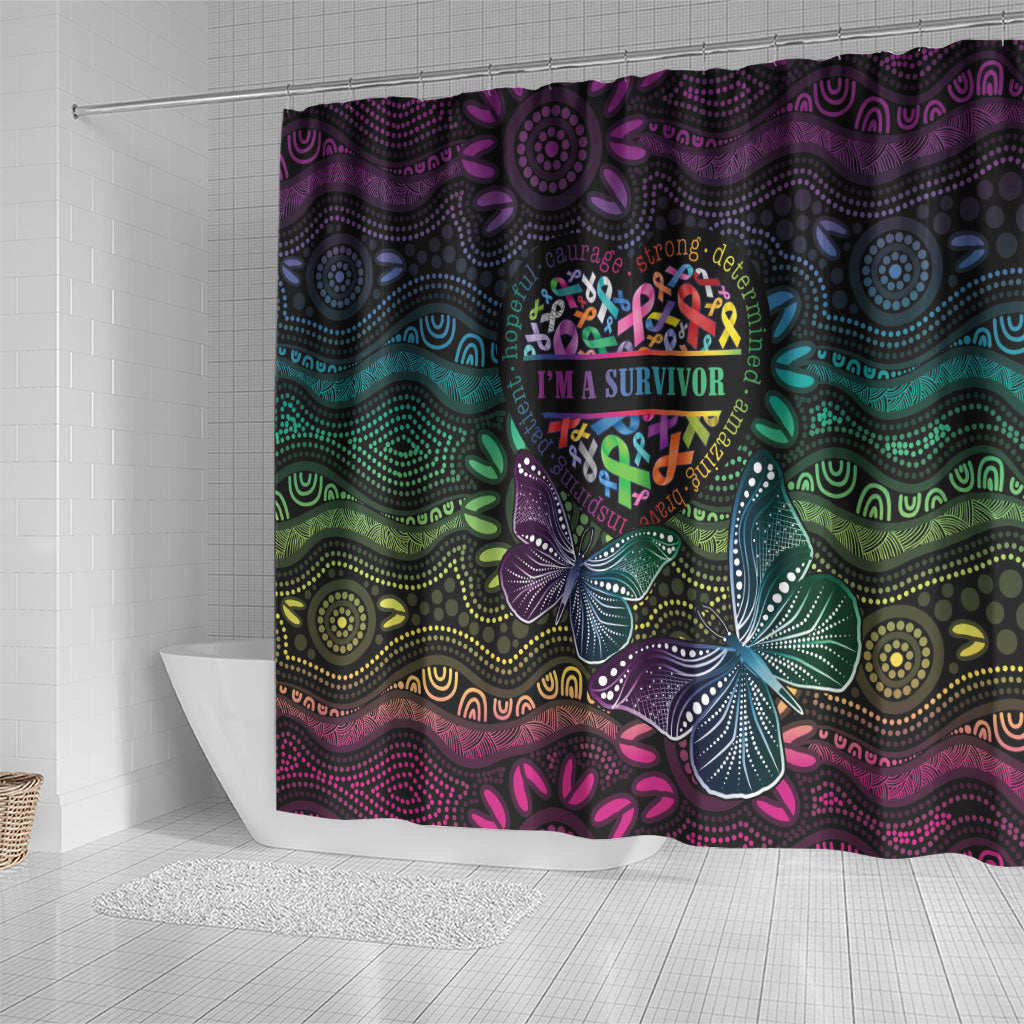 Australia Cancer Survivor Shower Curtain I’m A Survivor Ribbon Heart