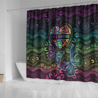 Australia Cancer Survivor Shower Curtain I’m A Survivor Ribbon Heart
