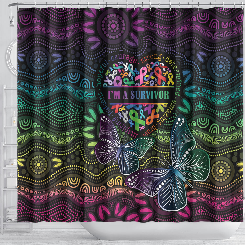 Australia Cancer Survivor Shower Curtain I’m A Survivor Ribbon Heart