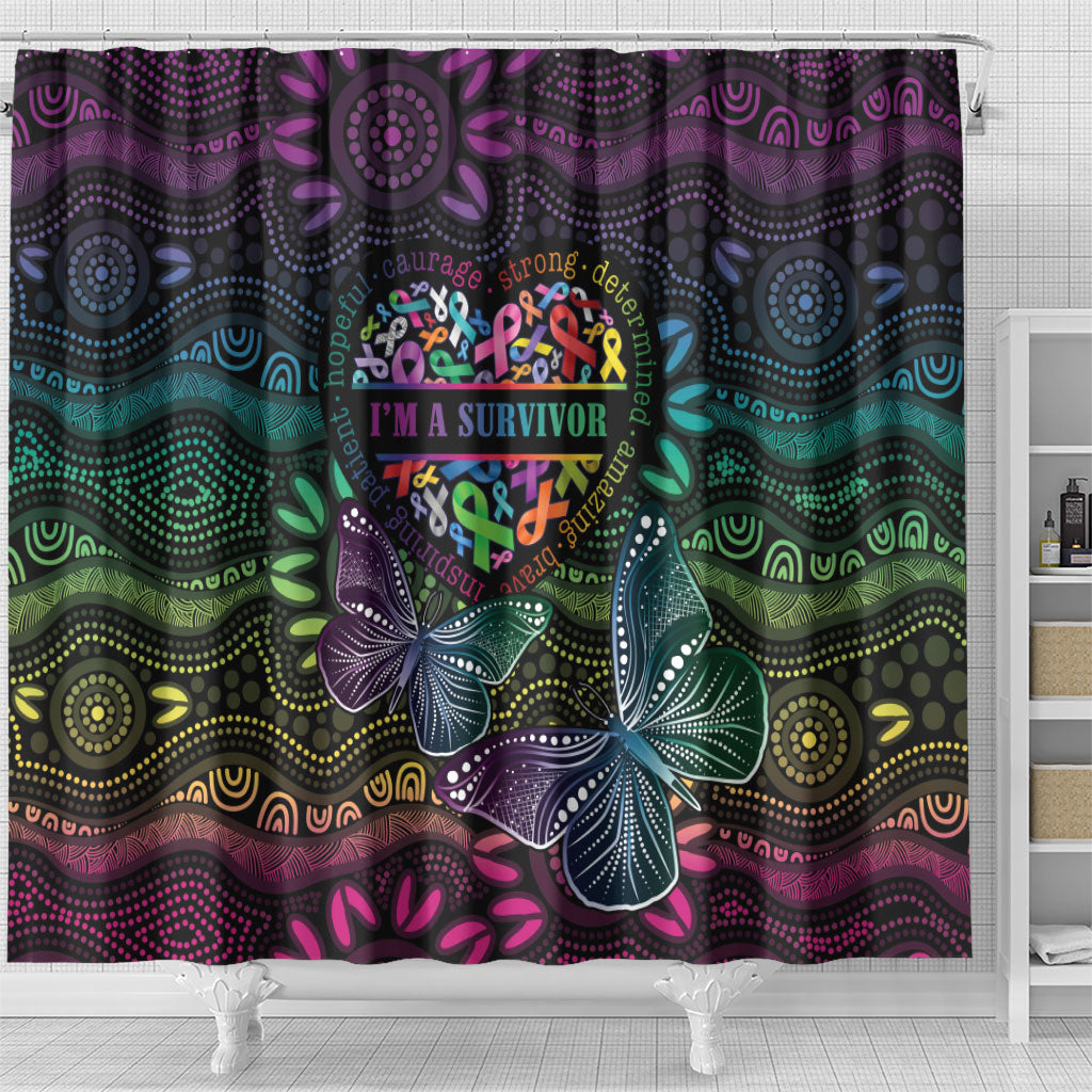 Australia Cancer Survivor Shower Curtain I’m A Survivor Ribbon Heart
