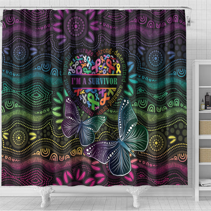 Australia Cancer Survivor Shower Curtain I’m A Survivor Ribbon Heart
