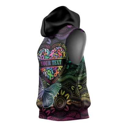Australia Cancer Survivor Personalised Sleeveless Hoodie I’m A Survivor Ribbon Heart