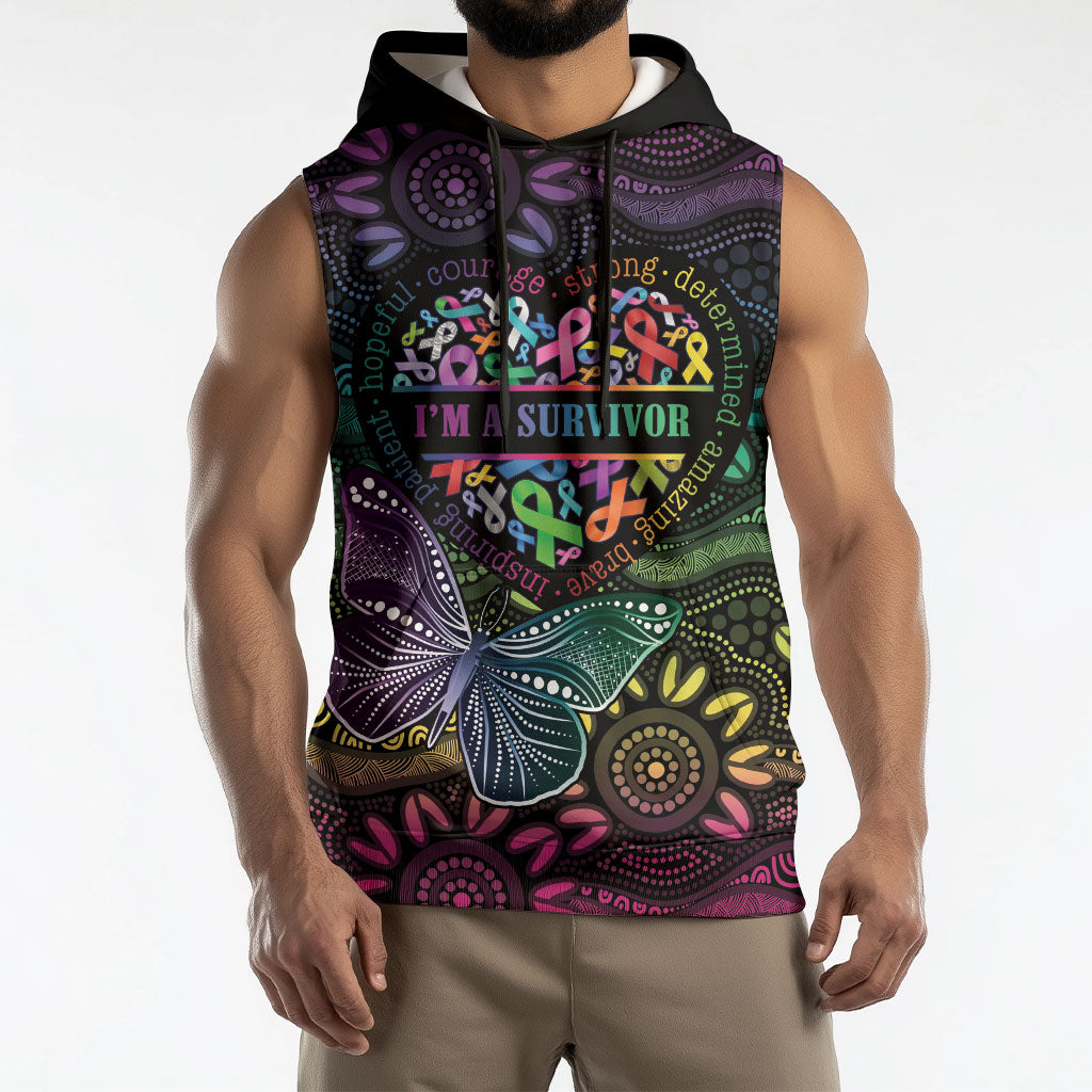 Australia Cancer Survivor Personalised Sleeveless Hoodie I’m A Survivor Ribbon Heart