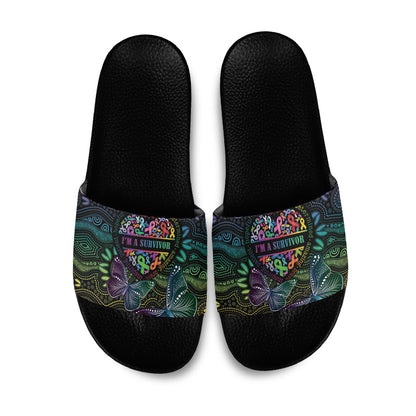Australia Cancer Survivor Slide Sandals I’m A Survivor Ribbon Heart