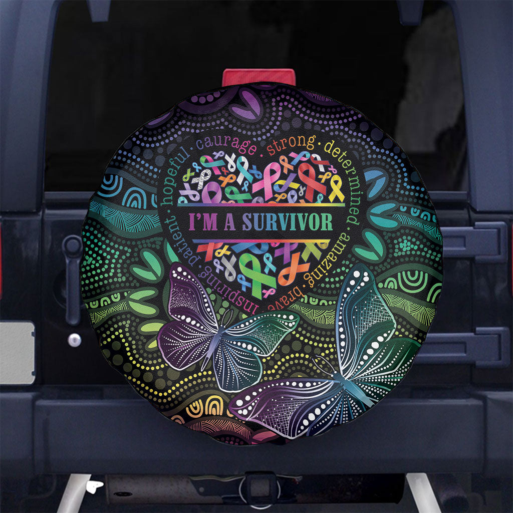 Australia Cancer Survivor Spare Tire Cover I’m A Survivor Ribbon Heart