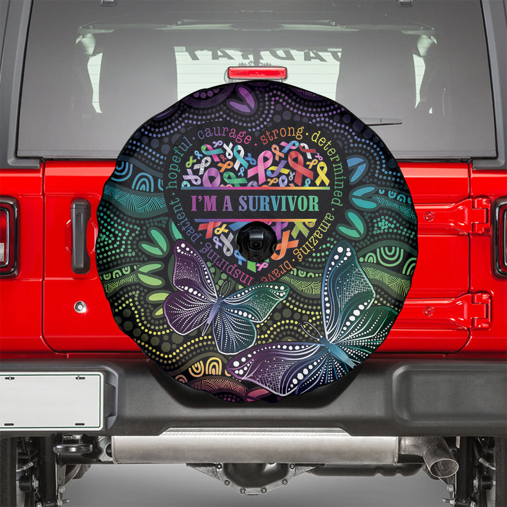Australia Cancer Survivor Spare Tire Cover I’m A Survivor Ribbon Heart