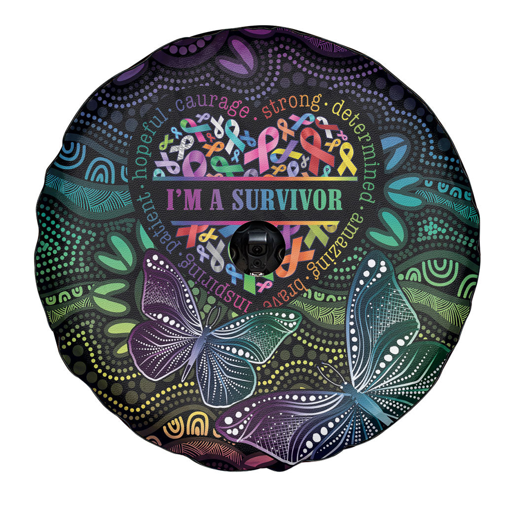 Australia Cancer Survivor Spare Tire Cover I’m A Survivor Ribbon Heart