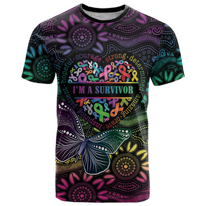 Australia Cancer Survivor Personalised T Shirt I’m A Survivor Ribbon Heart