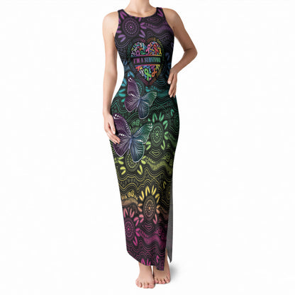 Australia Cancer Survivor Personalised Tank Maxi Dress I’m A Survivor Ribbon Heart