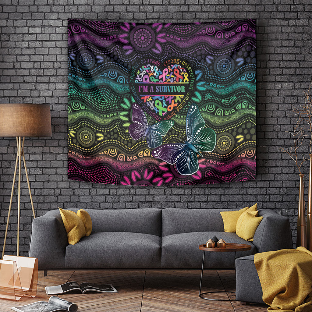 Australia Cancer Survivor Tapestry I’m A Survivor Ribbon Heart