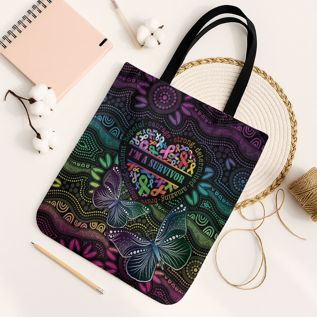 Australia Cancer Survivor Tote Bag I’m A Survivor Ribbon Heart