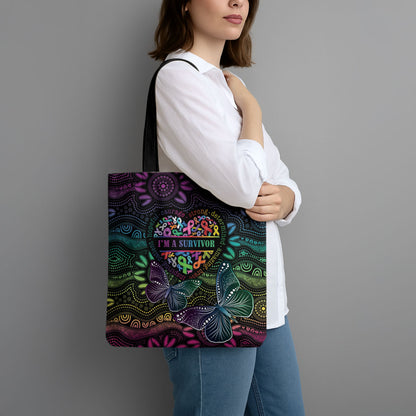 Australia Cancer Survivor Tote Bag I’m A Survivor Ribbon Heart