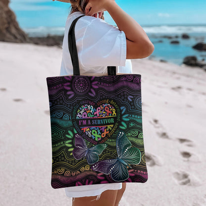 Australia Cancer Survivor Tote Bag I’m A Survivor Ribbon Heart