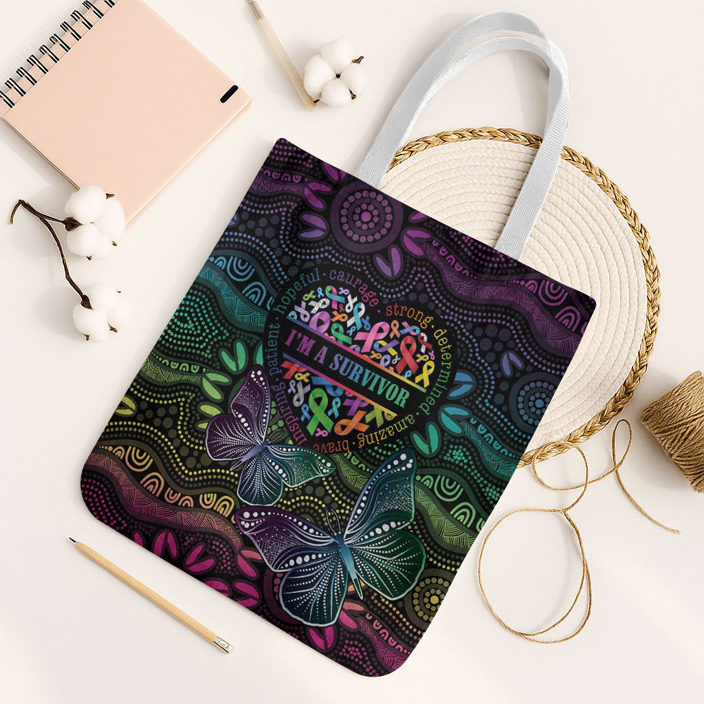 Australia Cancer Survivor Tote Bag I’m A Survivor Ribbon Heart