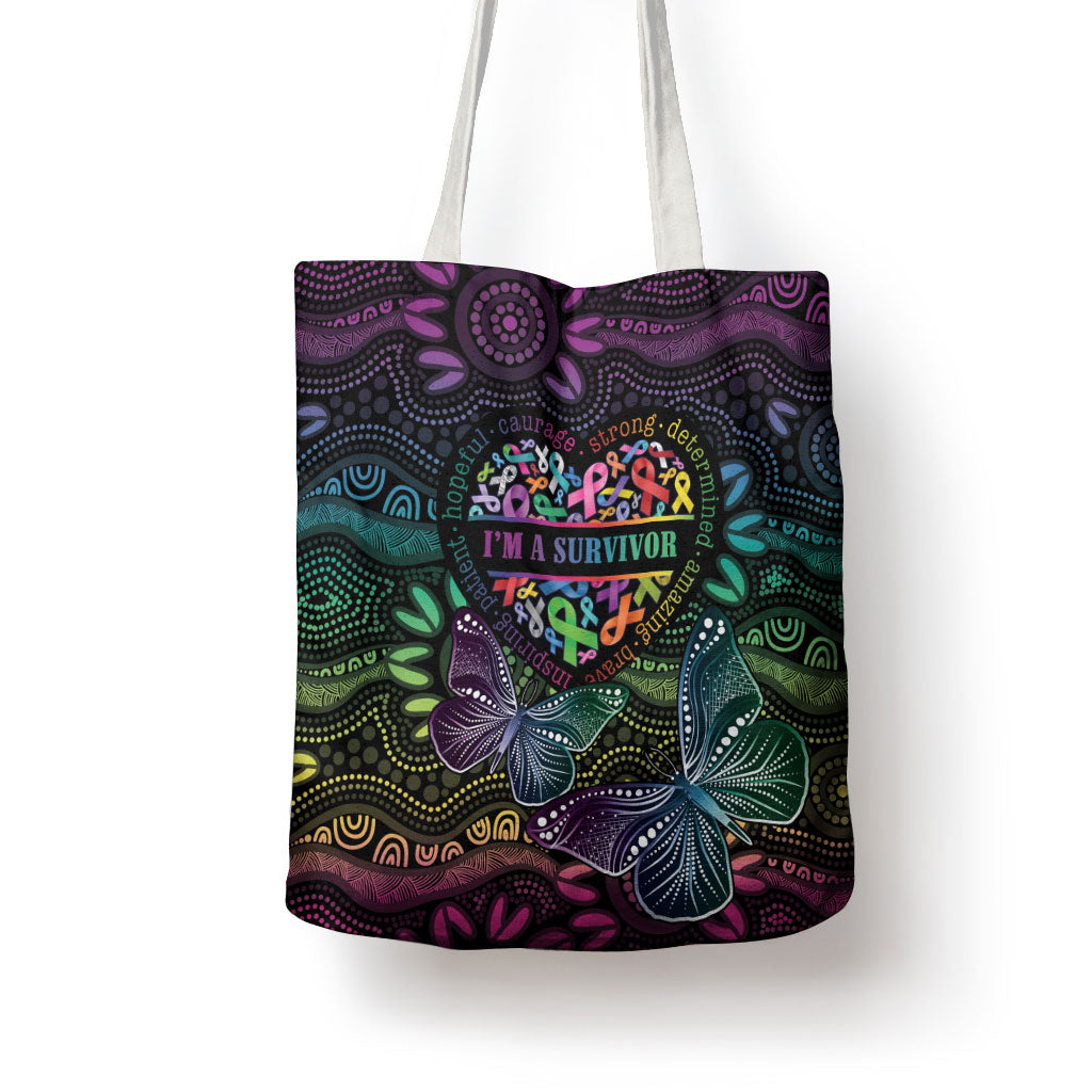 Australia Cancer Survivor Tote Bag I’m A Survivor Ribbon Heart