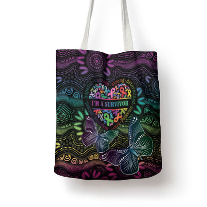 Australia Cancer Survivor Tote Bag I’m A Survivor Ribbon Heart