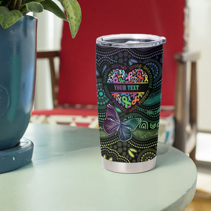 Australia Cancer Survivor Personalised Tumbler Cup I’m A Survivor Ribbon Heart