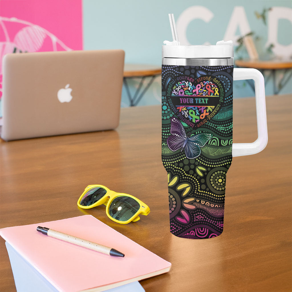 Australia Cancer Survivor Personalised Tumbler With Handle I’m A Survivor Ribbon Heart