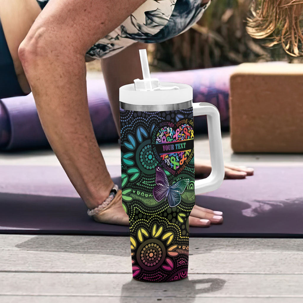Australia Cancer Survivor Personalised Tumbler With Handle I’m A Survivor Ribbon Heart
