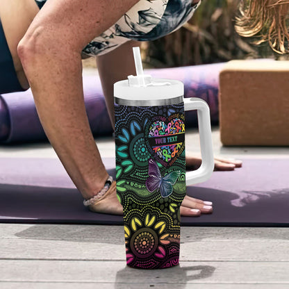 Australia Cancer Survivor Personalised Tumbler With Handle I’m A Survivor Ribbon Heart