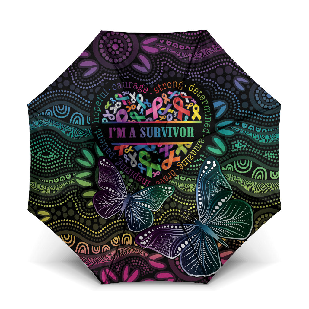 Australia Cancer Survivor Umbrella I’m A Survivor Ribbon Heart
