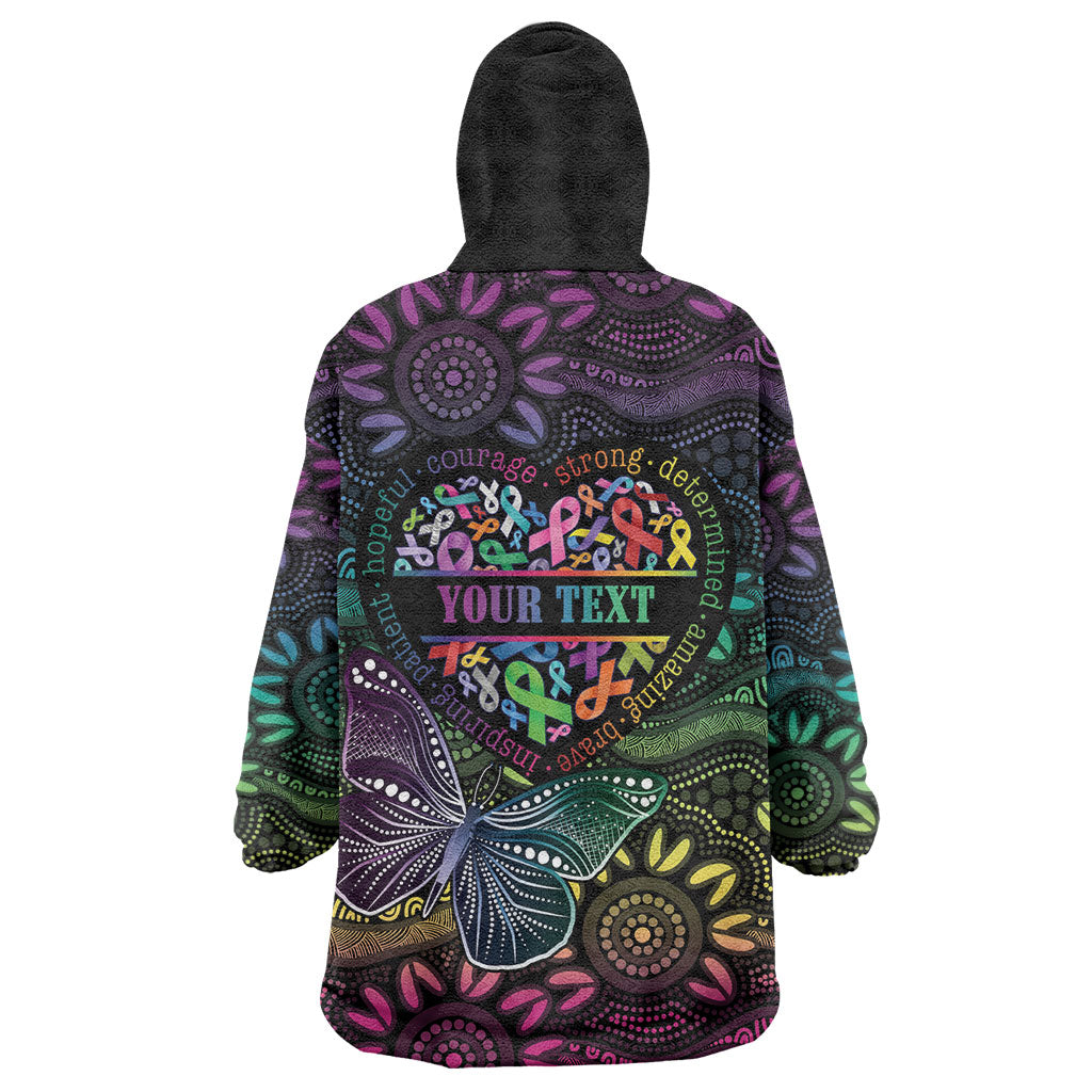 Australia Cancer Survivor Personalised Wearable Blanket Hoodie I’m A Survivor Ribbon Heart