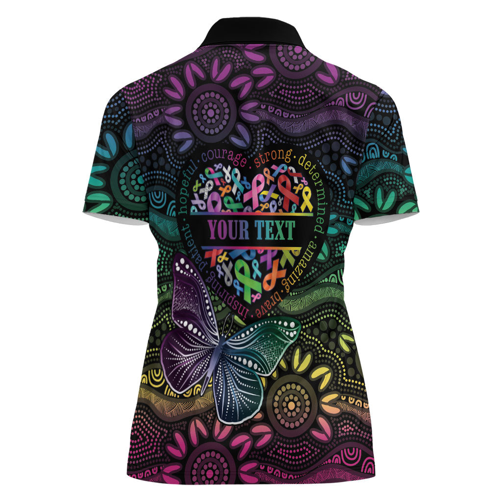 Australia Cancer Survivor Personalised Women Polo Shirt I’m A Survivor Ribbon Heart