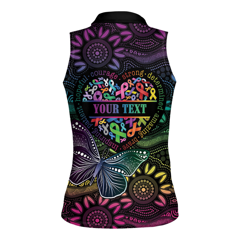 Australia Cancer Survivor Personalised Women Sleeveless Polo Shirt I’m A Survivor Ribbon Heart