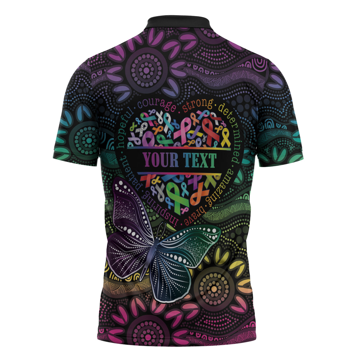 Australia Cancer Survivor Personalised Zipper Polo Shirt I’m A Survivor Ribbon Heart