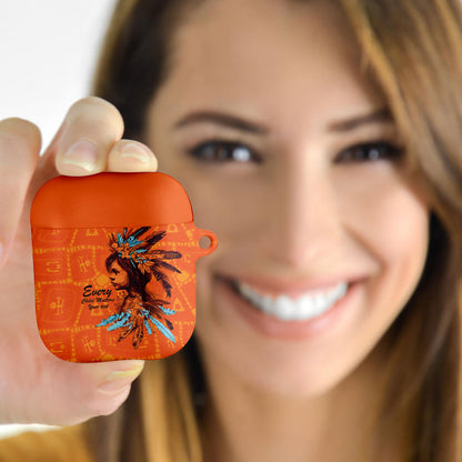 All Children Matters Support Personalized AirPods Case Canadian Indigenous Orange Day