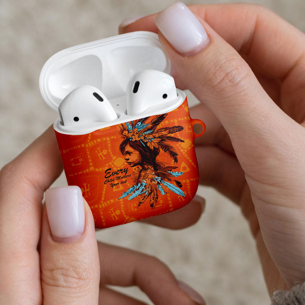 All Children Matters Support Personalized AirPods Case Canadian Indigenous Orange Day