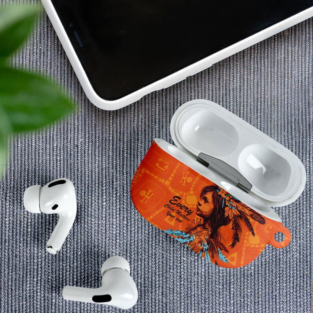 All Children Matters Support Personalized AirPods Case Canadian Indigenous Orange Day