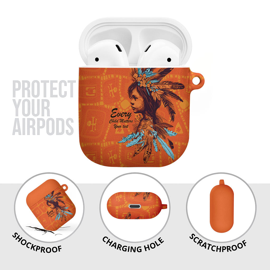 All Children Matters Support Personalized AirPods Case Canadian Indigenous Orange Day
