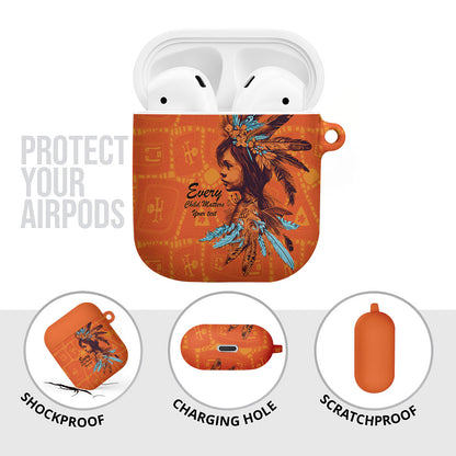 All Children Matters Support Personalized AirPods Case Canadian Indigenous Orange Day