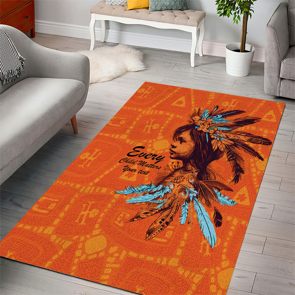 All Children Matters Support Personalized Area Rug Canadian Indigenous Orange Day
