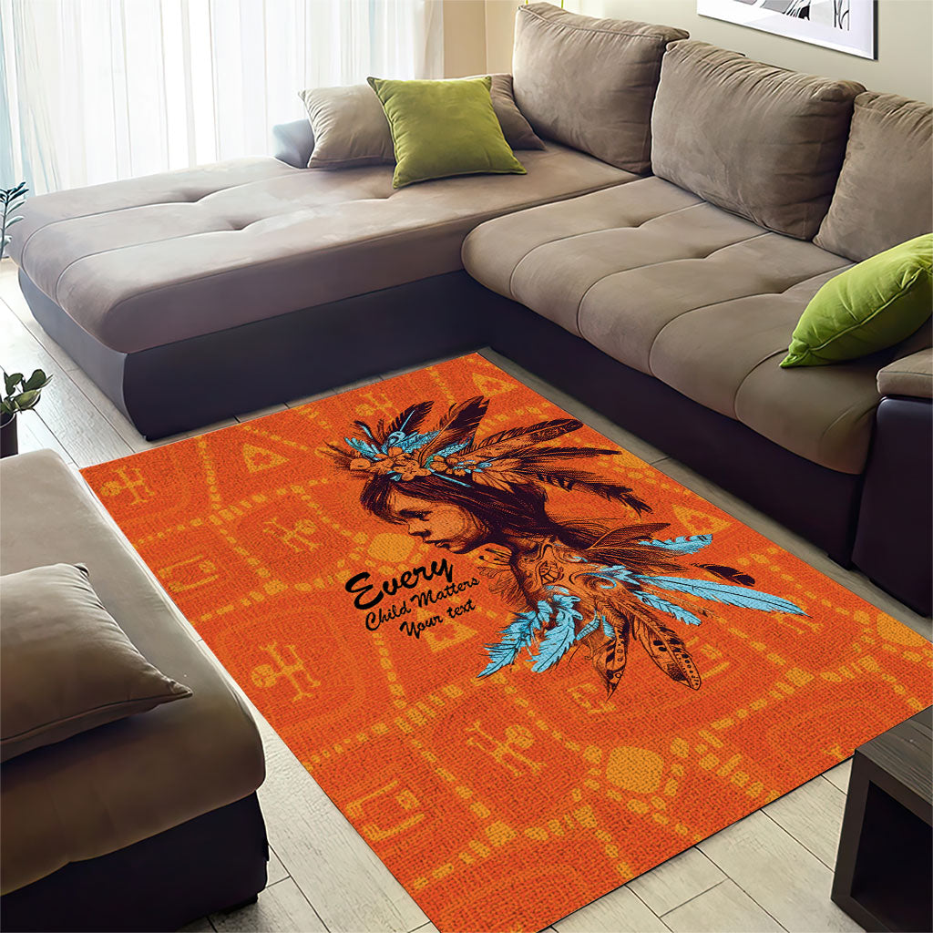 All Children Matters Support Personalized Area Rug Canadian Indigenous Orange Day