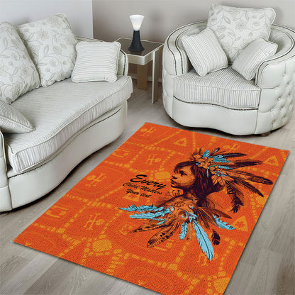 All Children Matters Support Personalized Area Rug Canadian Indigenous Orange Day