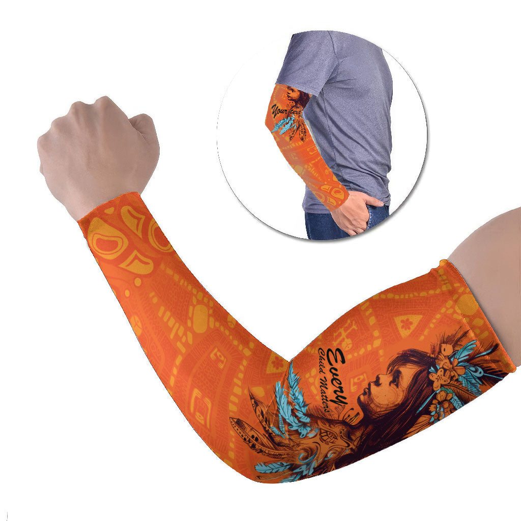 All Children Matters Support Personalized Arm Sleeves Canadian Indigenous Orange Day