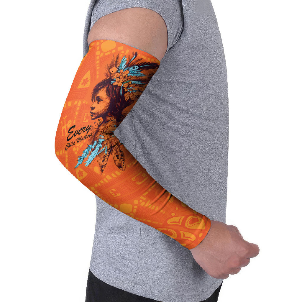 All Children Matters Support Personalized Arm Sleeves Canadian Indigenous Orange Day