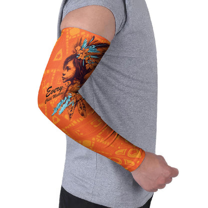 All Children Matters Support Personalized Arm Sleeves Canadian Indigenous Orange Day