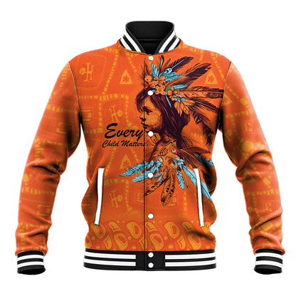 All Children Matters Support Personalized Baseball Jacket Canadian Indigenous Orange Day