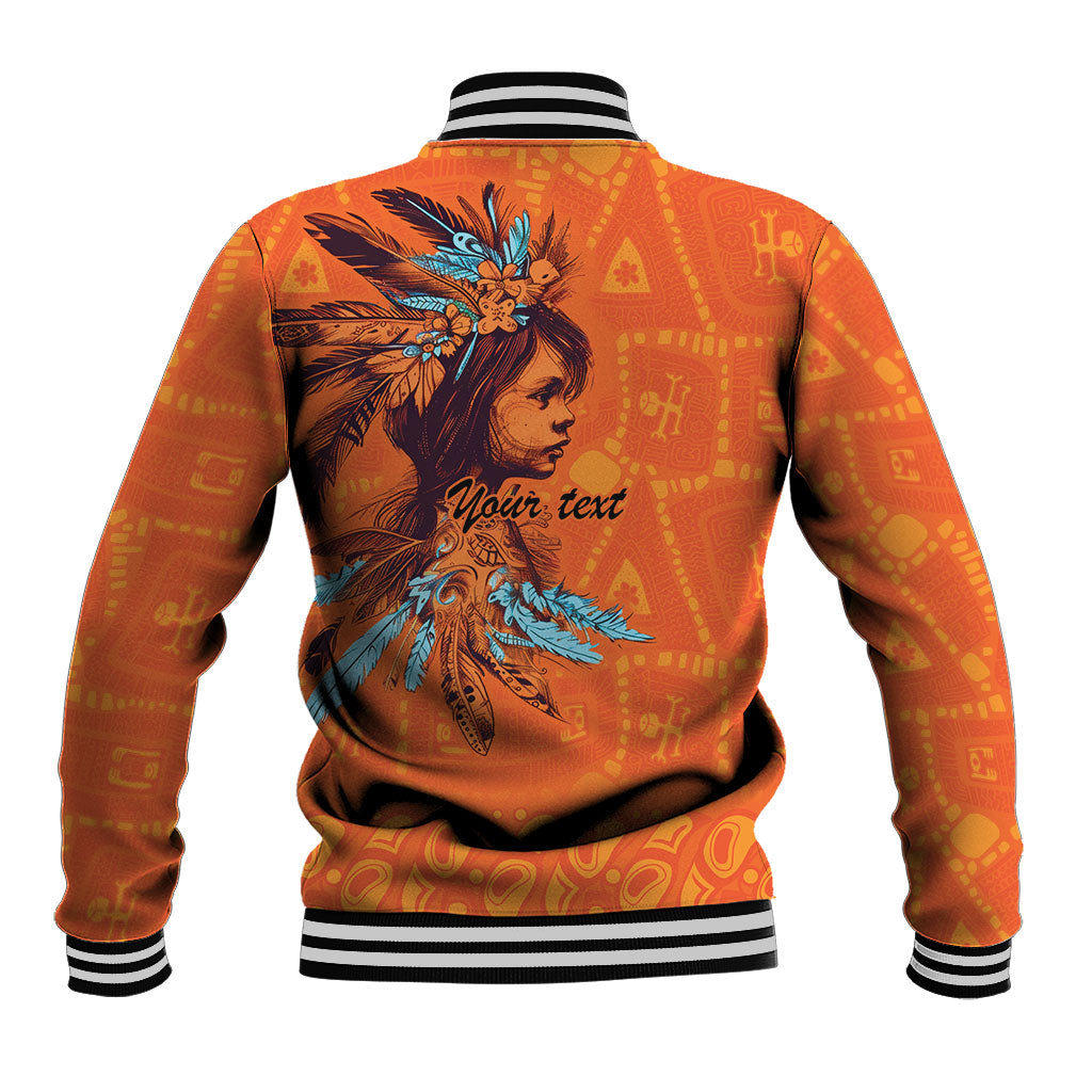 All Children Matters Support Personalized Baseball Jacket Canadian Indigenous Orange Day