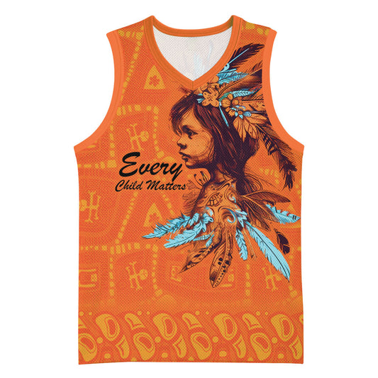 All Children Matters Support Personalized Basketball Jersey Canadian Indigenous Orange Day