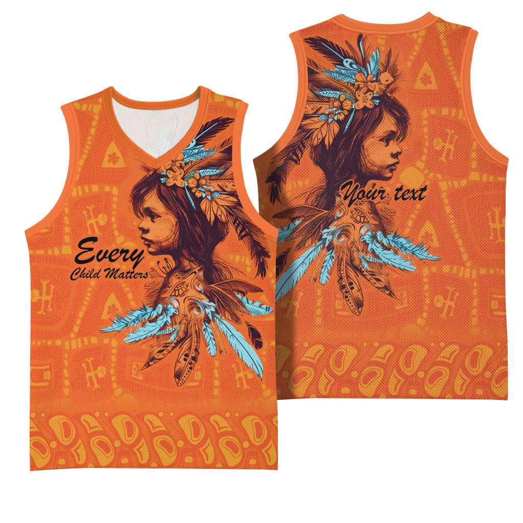 All Children Matters Support Personalized Basketball Jersey Canadian Indigenous Orange Day