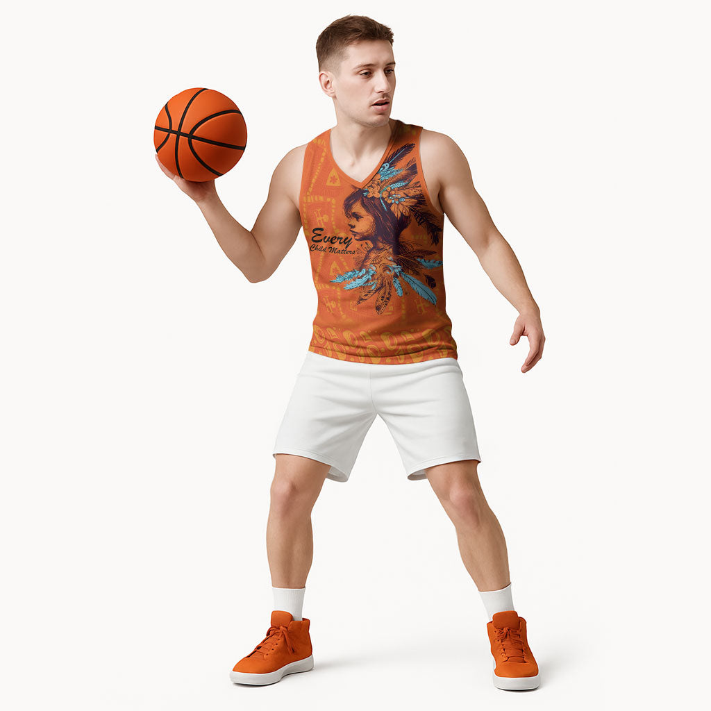 All Children Matters Support Personalized Basketball Jersey Canadian Indigenous Orange Day